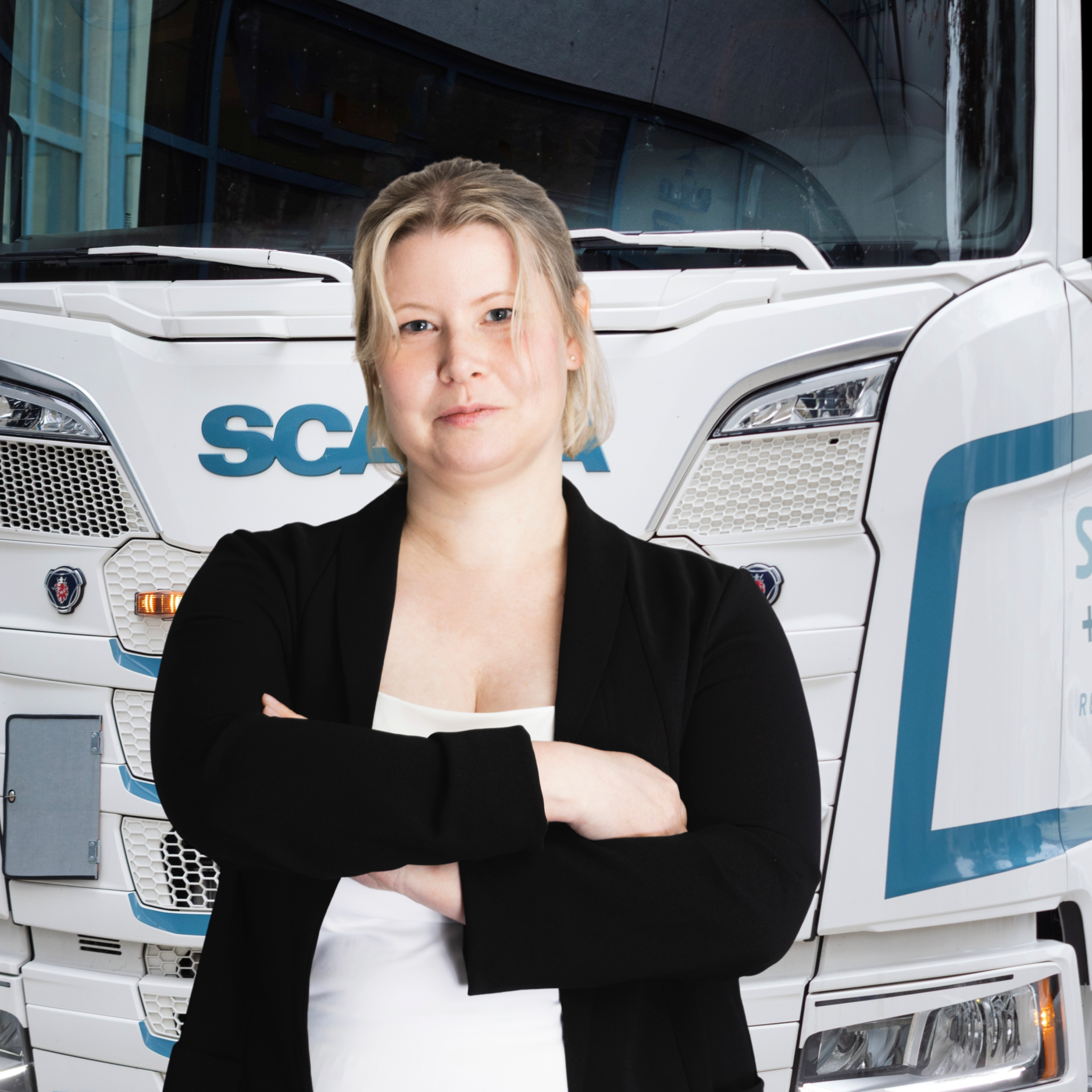 Andrea mit LKW