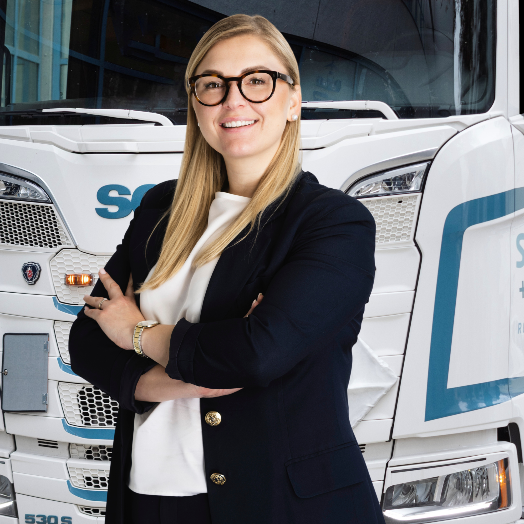 Yvonne mit LKW